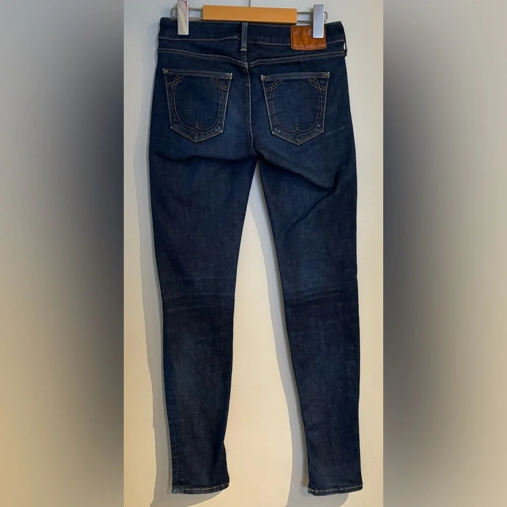 True Religion| Women’s Dark Blue Denim Low Rise Skinny Jeans Sz 26 - Picture 3 of 7